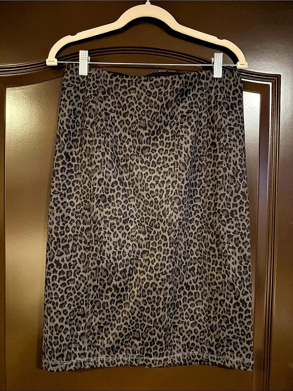 Liverpool Animal Print Midi Skirt in Brown & Black Size 10 Like New